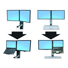 Ergotron WorkFit Conversion Kit: Dual to LCD & Laptop, Black