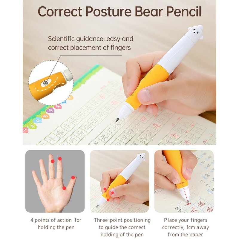 NBX Handwriting Pencil 2mm Lead Automatic Pencil Correction Grip Uninterrupted