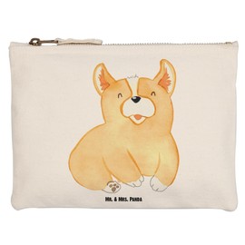 Mr. & Mrs. Panda Medium Make Up Bag Corgie Gift Dog Breed Dog Owner British Pet Cosmetic Case Saying Welsh Corgie Pembroke, White, Hand Drawn