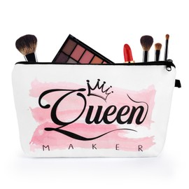 Women Travel Bag Queen Crown Pattern Printed Cosmetic Bag Makeup Bag Small Pouch Gift for Mothers Day Birthday