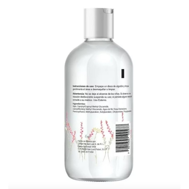 Cerapil. Agua Micelar Desmaquillante con agua de rosas. 500ml.