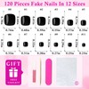 LoveOurHome 120pc Black Press on Toenails Women Fake Toe Nails