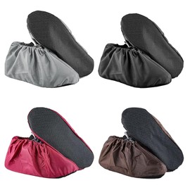 GIEEU Shoes Covers,4 Pairs Resistant Waterproof Shoe Covers,Reusable Boot Covers with Non-slip Sole,Elasticity Dustproof Durable Overshoes for Household Carpet Floor Protection
