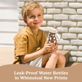 Bentgo Kids Water Bottle (Whimsy & Wonder Collection) - Leak-Proof Durable Tritan 15 oz. Cup for Kids/Toddlers 3+; Flip-Up Safe-Sip Straw for School, Sports, Daycare, Camp & More (Spots & Dots)