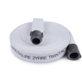 ZYfire Fire Hose - 1-1/2" ID x 50 FT Double Jacket EPDM Firefighter Hose with M x F NST/NH Aluminum Couplings 1200 PSI Burst Pressure Lightweight for Firefighting & Residential Use