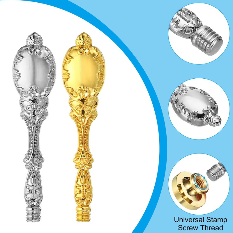 PATIKIL Wax Seal Stamp Handle Only, 2 Pack Metal Handle