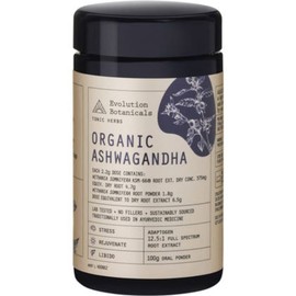 Evolution Botanicals Ashwagandha Organic 12.5:1 Tonic Herbs 100g