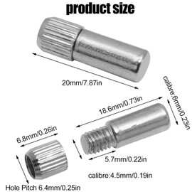 LUORNG 24PCS Bare Board Support Shelf Support Nail Shelf Support Pin Wardrobe Glass Partition Support Bracket Replacement Pin for Cabinet Wooden Cabinet Furniture Bookshelf Support Locking Pin