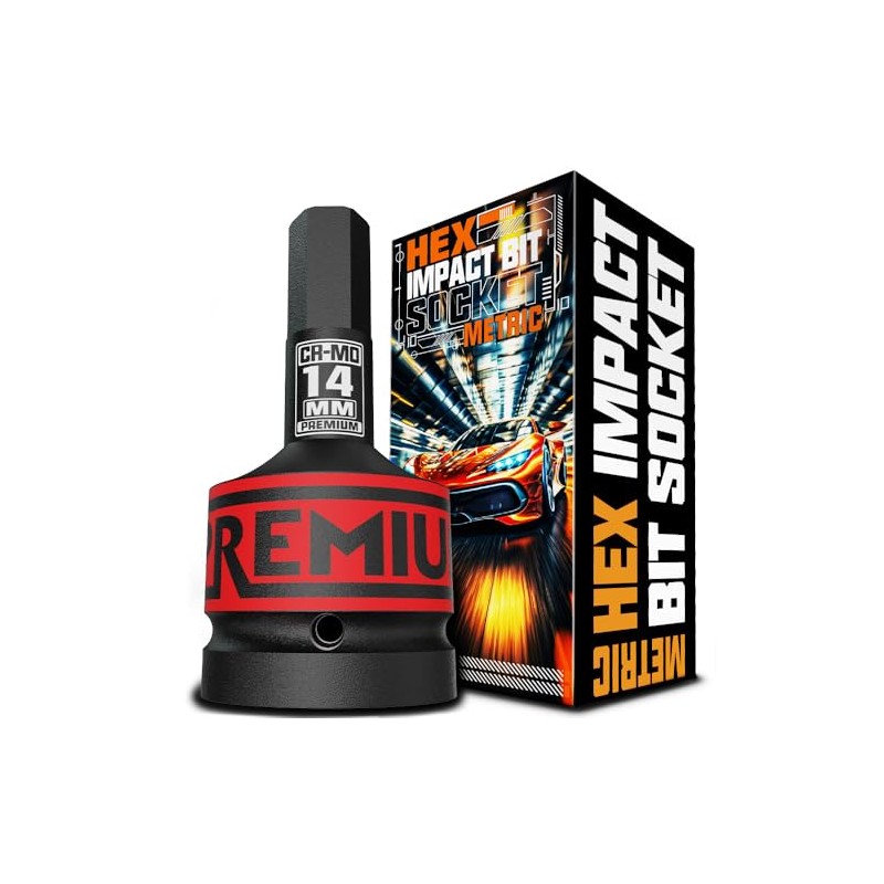 Aiourx 1 Inch Drive H14 (14 mm) Hex Impact Socket,