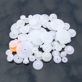 Plastic Motor Gears, DIY Robot Kit Pulley Belt Single and Double Reduction Gears Worm Set, for DIY Car, Robot,Accessories DIY, Pack of 64 Pcs