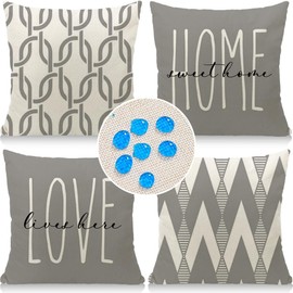 Cirzone Waterproof Outdoor Pillow Covers 18x18 Inch Set of 4 Modern Geometric Pillow Covers for Patio Furniture Garden Sofa