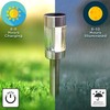 Crosslight Solar Four Multicolor Glass Metal Pathway Light - Weatherproof