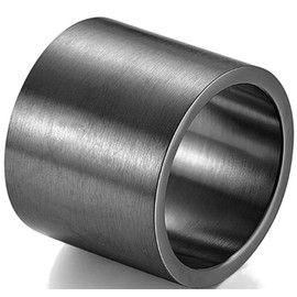 Jude Jewelers 18mm Huge Wide Chunky Stainless Steel Wedding Band Thumb Ring, Metal, Cubic Zirconia