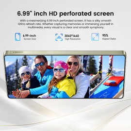 Bnjbmj I25 Ultra Smartphone 8+256GB 6.99" FHD+ Display | Snapdragon 8 Gen 3 | Android 14 | 7000mAh Battery,Android 14 with Stylus Pen & Dual Unlock/Face/Fingerprint (Wine Red)