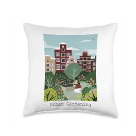 Plant Happiness in the City: Stylish Urban Gardening Throw Pillow
