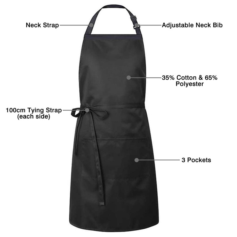 Vivva Adjustable Bib Apron Extra Large 70x 80cm(WxH) Waterproof with