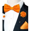 RBOCOTT Orange Bow Tie for Men Silk Bowtie and Pocket