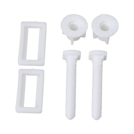 Yibuy 2 Set Toilet Seat Hinges Fixing Bolt Set White Plastic for Top Mount Toilet Seat Hinges