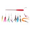 9pcs Cat Feather Wand Toy 3 Sections Retractable Cat Interactive