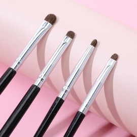 4 Pcs Eye Makeup Brushes Mini Smudge Brush for Eyeliner Concealer Brush Eyeshadow Eyeliner Brushes for Gel Cream Liquid Concealer Highlighting Eye Liner