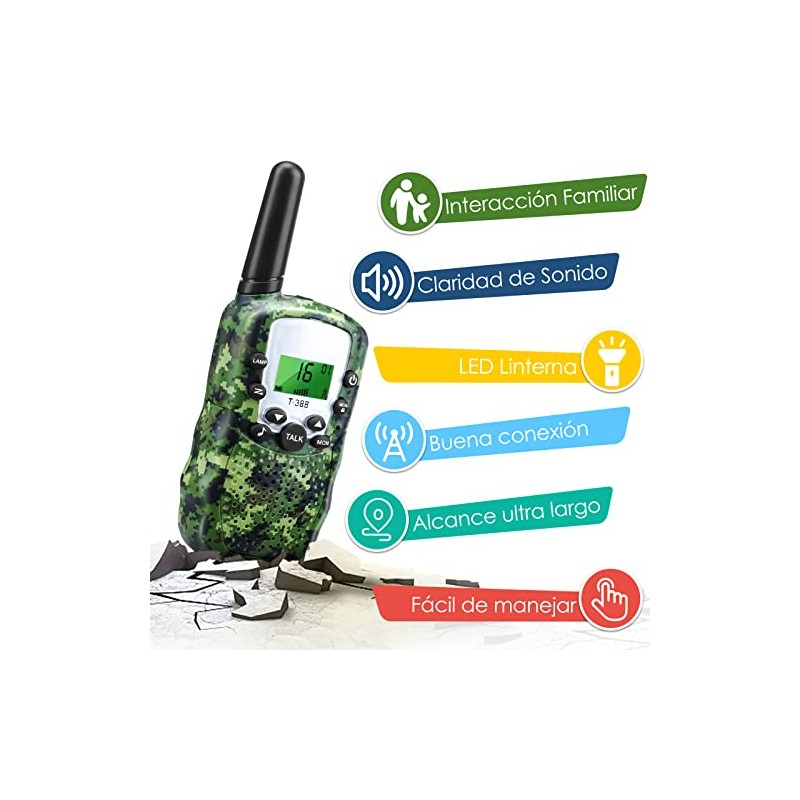 KIDS CHOICE 2 Pzas Walkie Talkies para Niños,Camping Juguetes al