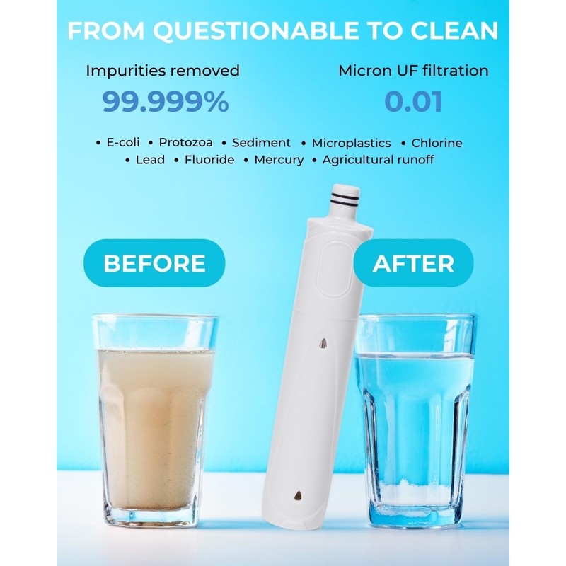 Tactiko 25oz. Purifying Water Bottle - UF Membrane, Activated Carbon