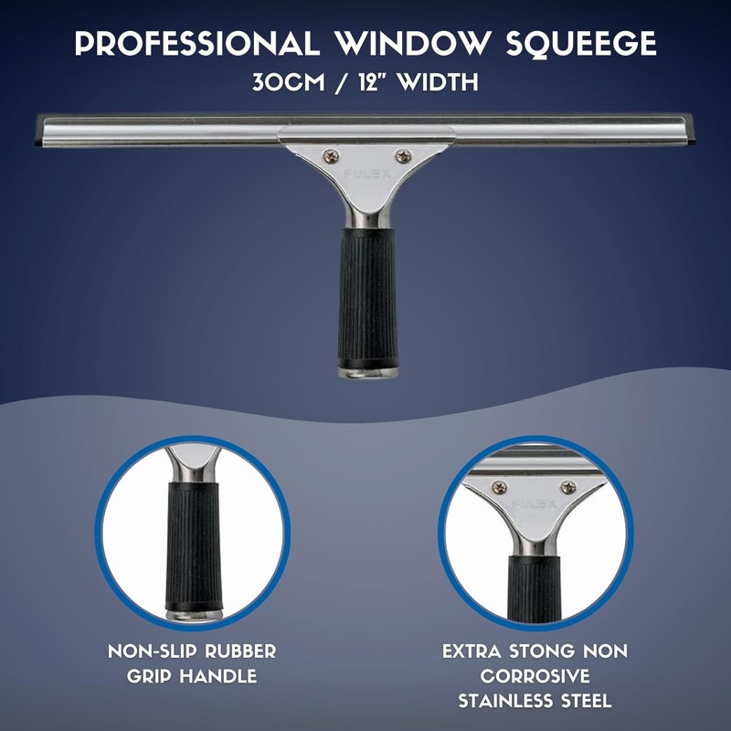 Avern Professional Window Squeegee Stainless Steel Wiper With Big 30cm/12inch