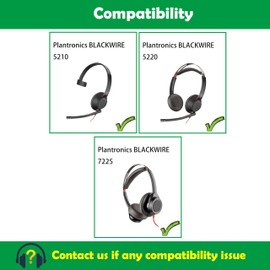 ACCOUTA Earpads Cushion Compatible with Plantronics BLACKWIRE 5210 5220 7225 Headsets Ear Pads Replacement with Softer Protein Leather and Memory Foam
