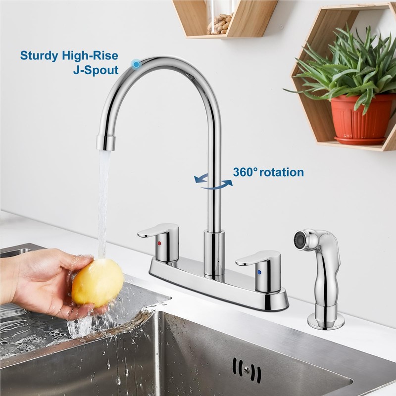 Cinwiny 8 Inch Centerset Kitchen Faucet for Sink 3 Hole