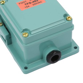Foot Operated On Off Switch, Foot Pedal Switch, AC 250V 15A 1NO 1NC Momentary Treadle Nonslip Aluminum Foot Pedal Switch TFS-402