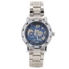 Fashion Waterproof Men Round Dial Hollow Automatic Wristwatch Mechanical Watch(Blue