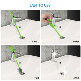 Flexible Drain Brush,2 PCS 25 Inch Drain Snake,67 Inch Tube Cleaning Brush and 2 PCS 8Inch Straw Cleaning Brush