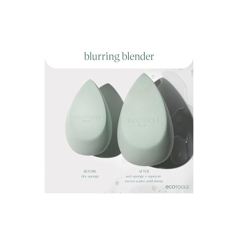 ECOTOOLS, Blend + Blur Dúo, Brocha y Esponja para Maquillaje,