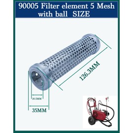 LUCKXUANYUAN 930-005 5 Mesh 5000 PSI Pump Manifold Filter with Ball – Compatible with Titan PowrTwin 4900, 6900, 8900, 12000 Plus, and PowrBeast 4700, 7700, 9700 Paint Sprayer Filter