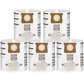 Vacuum bags for Shop vac 10-14 Gallon: Type F 90662 9066200 9066233, Type I 90672 9067233 VF2005 disposable collection filter bags - 5pack