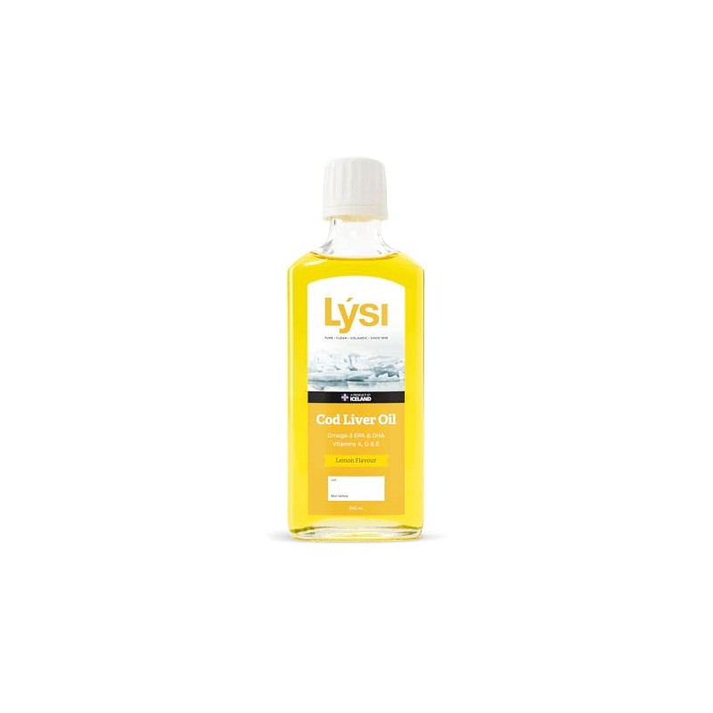 LÝSI Omega 3 Aceite de Bacalao 240 ml, Vitaminas A,