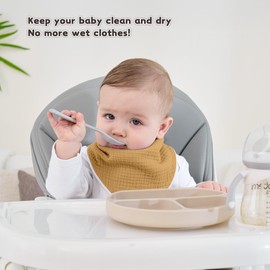 Susurration Muslin Baby Bibs 10Pack Soft Triangular Adjustable Baby Dribble Bandana Bibs with Adjustable Snaps for Unisex Baby Girls & Boys