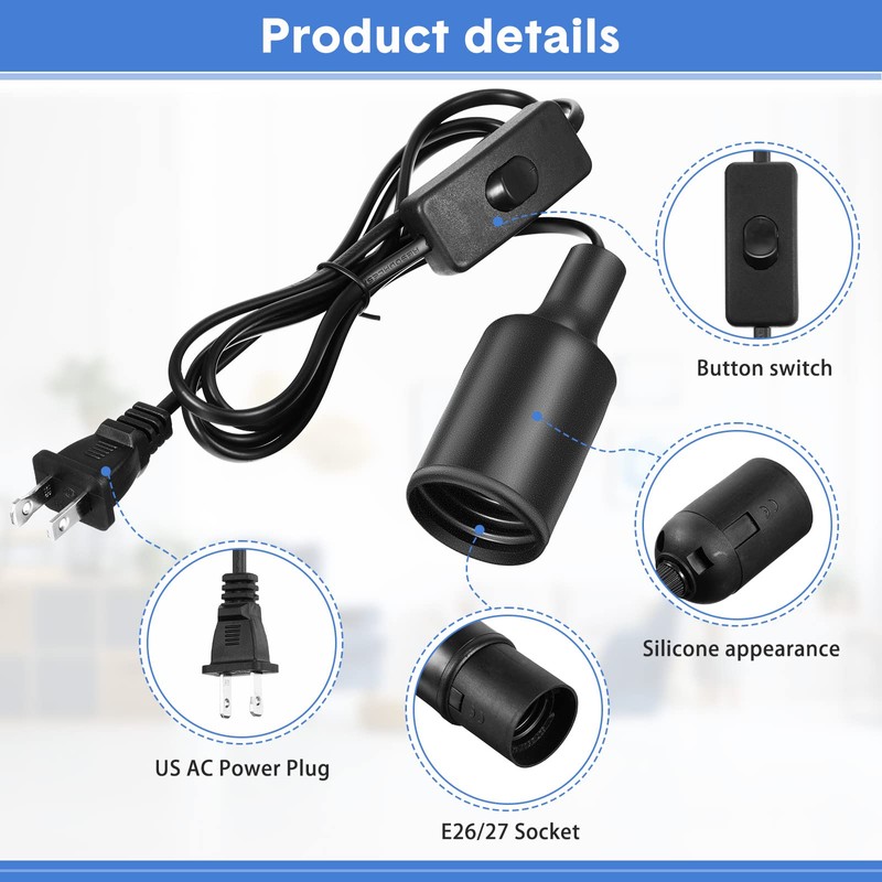 10 Pack Hanging Light Cord Pendant Light Cord with Switch