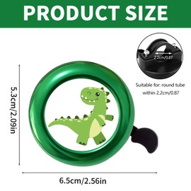 Satiskid Bike Bell for Kids, Cute Cartoon Bicycle Scooter Bells with Loud Sound, Handlebar Bell Horn Bike Accessories for Boys and Girls (Green)