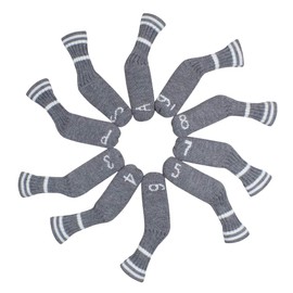 10 Pcs Golf Iron Covers Cuteness Knitted Socks Shape Washable & Durable Club Head Protector Best Gift for Golfers (Silver Gray)