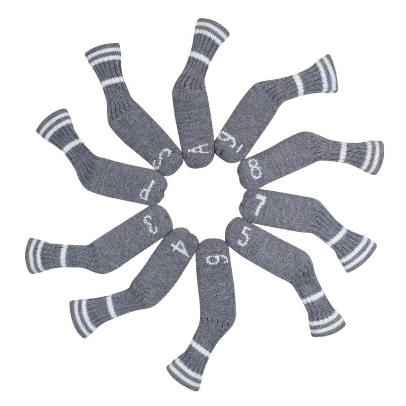 10 Pcs Golf Iron Covers Cuteness Knitted Socks Shape Washable
