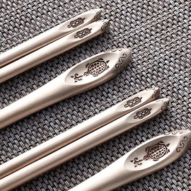 Golden Bell Ari and Flower Turtle Organic Couple Spoon Set / 골든벨 아리와 꽃 거북 유기 부부수저 세트