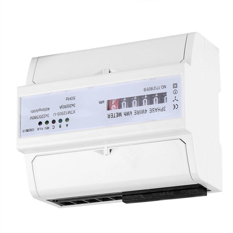 Digital 3phase 4 Wire DINRail Electric Meter 20(80)A Electronic KWh