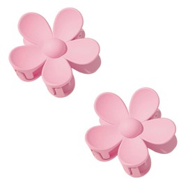 2Pcs Pink Hair Claw Clips Flower Shaped Plastic Jaw Clips Anti-scratch Smell-less Useful Hold Tightly Barrettes Hair Accessories