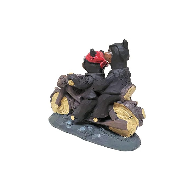 Lipco Black Bear Motorcycle Biker Figurine