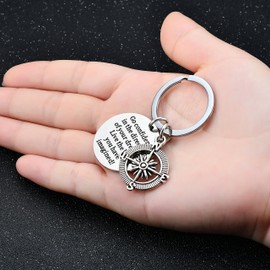 lauhonmin Compass Key Chain Go confidently in the direction of your dreams Live the life you have imagined (Compass)