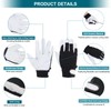 sourcing map Goatskin Leather Work Gloves with Hook and Loop,