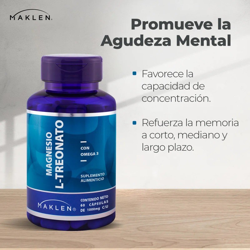 L-treonato De Magnesio + Omega 3 | 60 Cápsulas |
