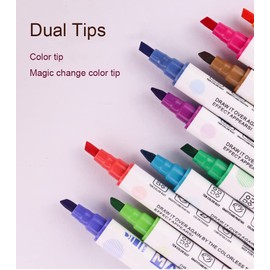 Gullor 10 Pieces Magic Highlighters, Dual Tip Color Changeable Highlighter Pens, Color Fluorescent Pens