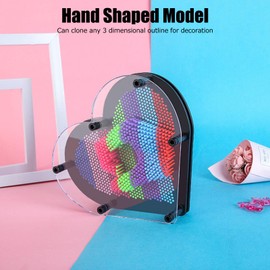 PLLO 3D Pin Art Toy, Classic 3D Pin Art Board Toy Sculpture, Plastic Needles, Hand Printed Clone Ornament for Children, Inspire Imagination and Challenge the Sense